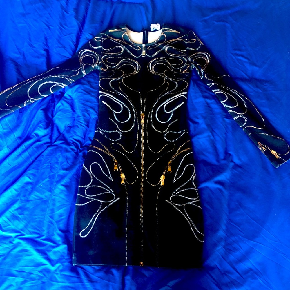 Alexander McQueen long sleeve evening dress.